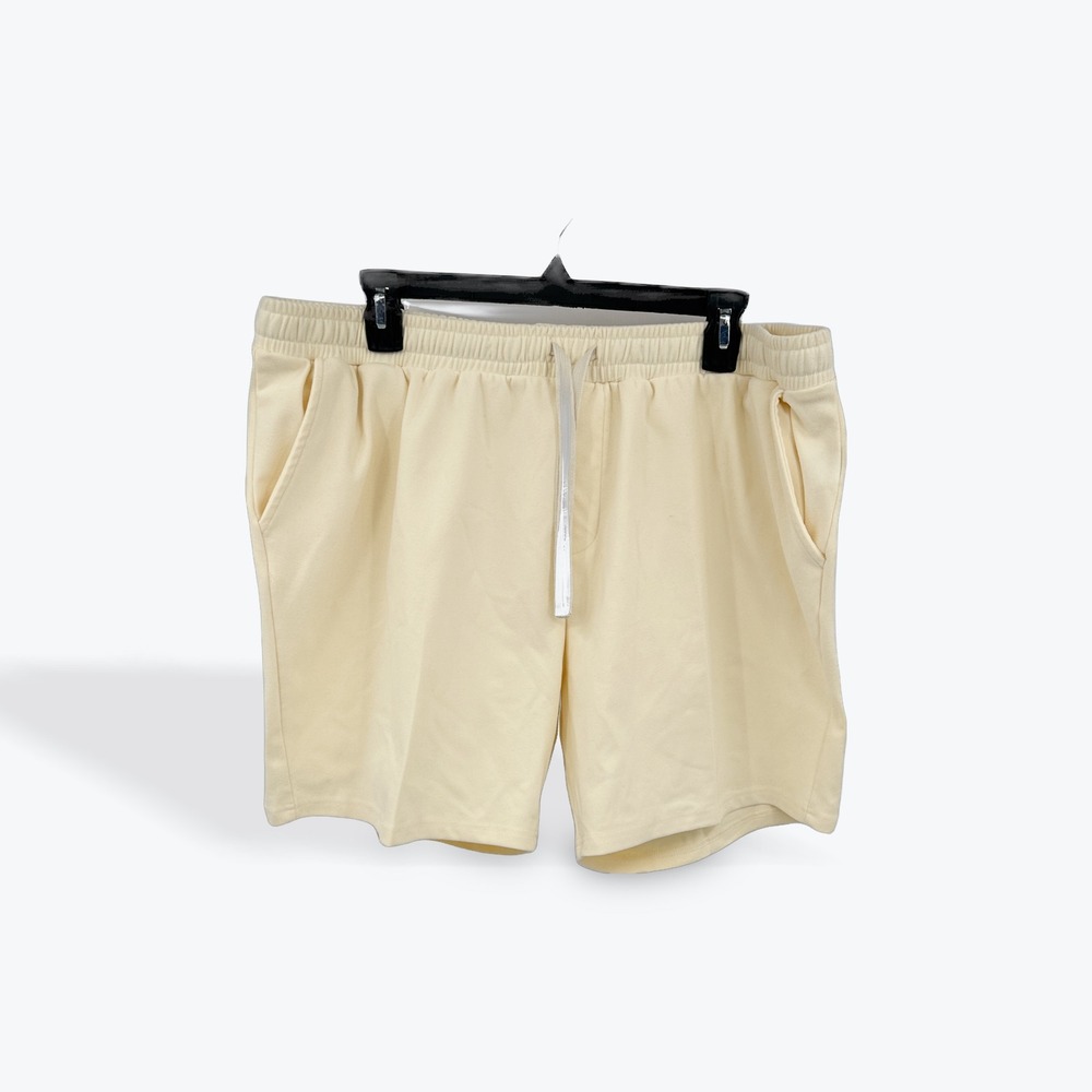 MASSIVE LUXURY Men's XL‎ Beige Lounge Shorts Drawstring Knit Casual Relaxed